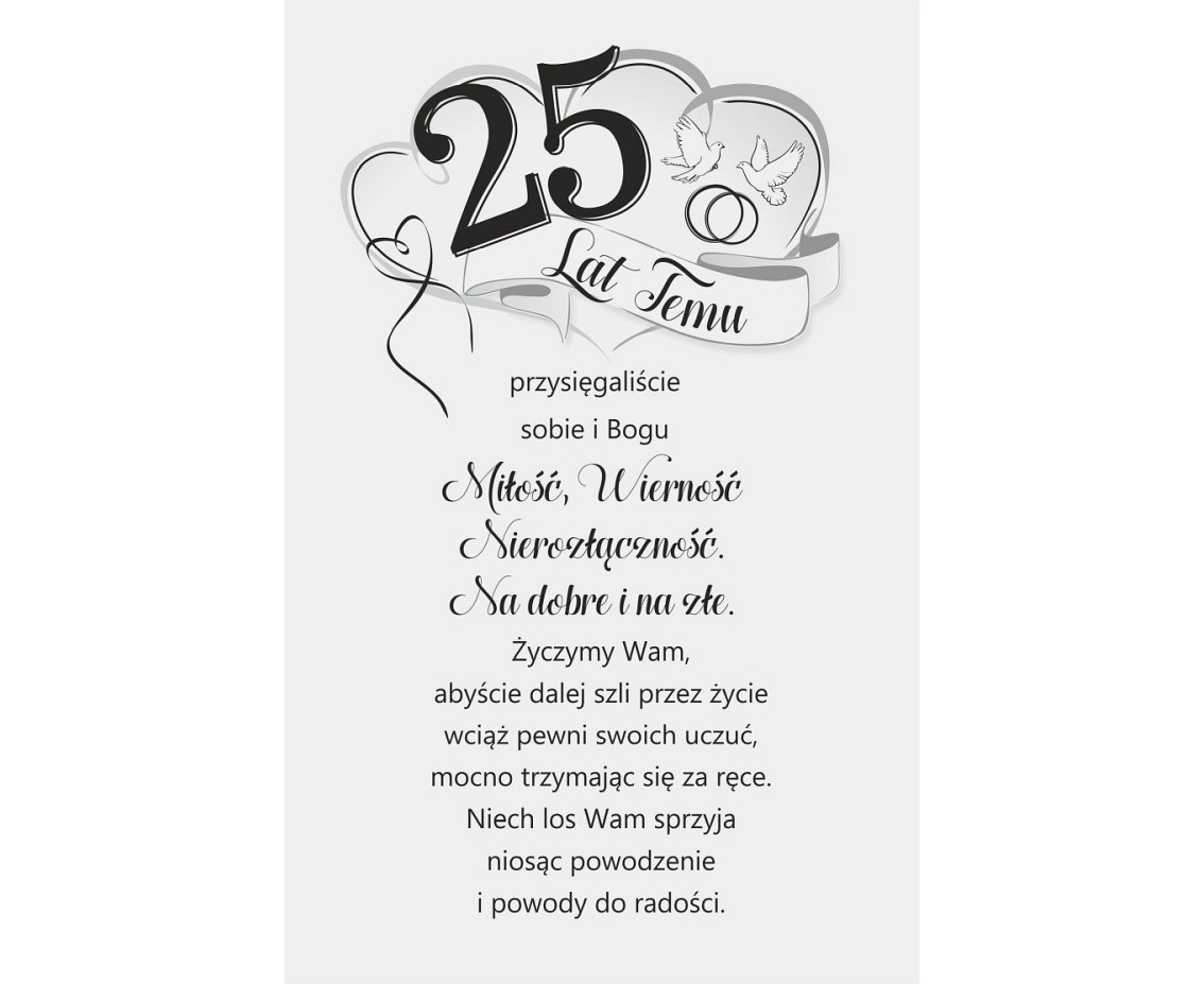 Card 25th Wedding Anniversary, 13x20,5 cm
